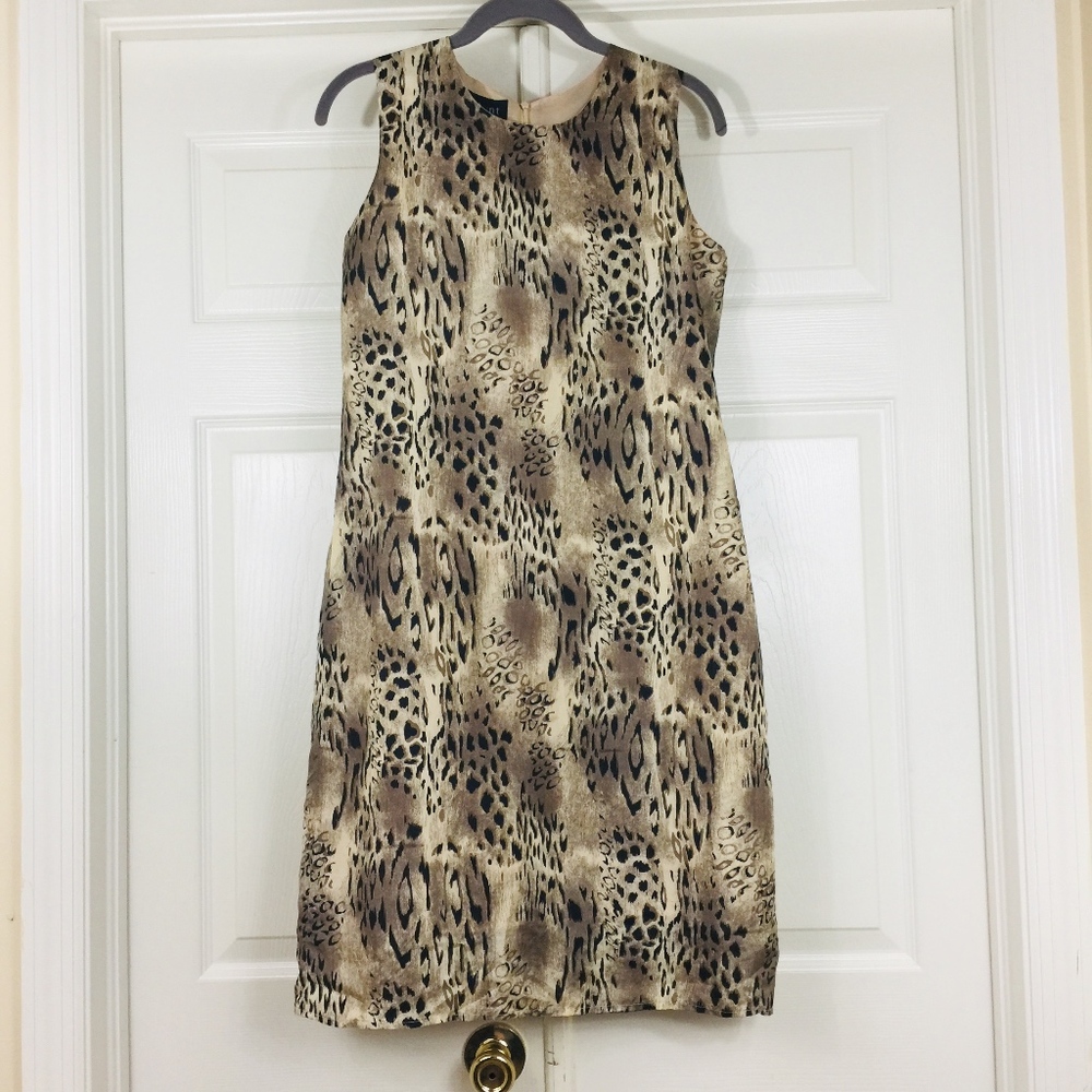 Vintage silk animal print dress leopard cheetah - Picture 1 of 7